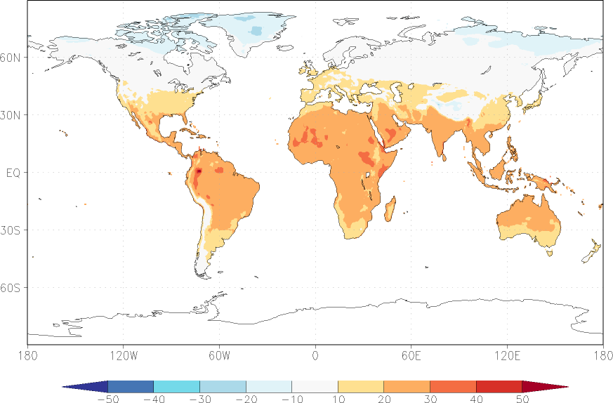 temperature (2m height, world) July-June  observed values