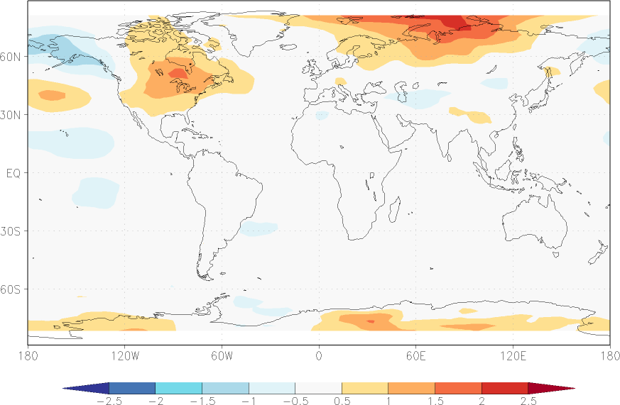 temperature of the lower troposphere anomaly July-June  w.r.t. 1981-2010