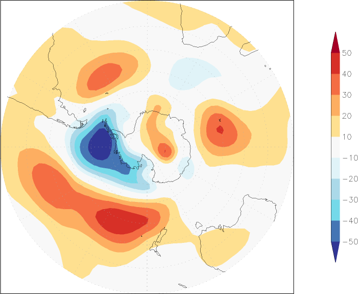 500mb height (southern hemisphere) anomaly July-June  w.r.t. 1981-2010