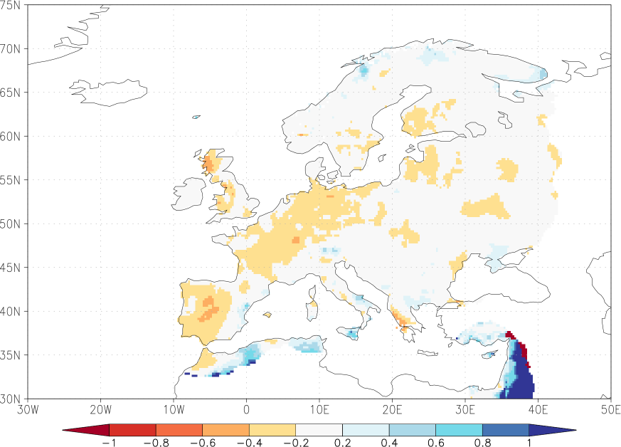 precipitation anomaly July-June  relative anomalies  (-1: dry, 0: normal, 2: three times normal)