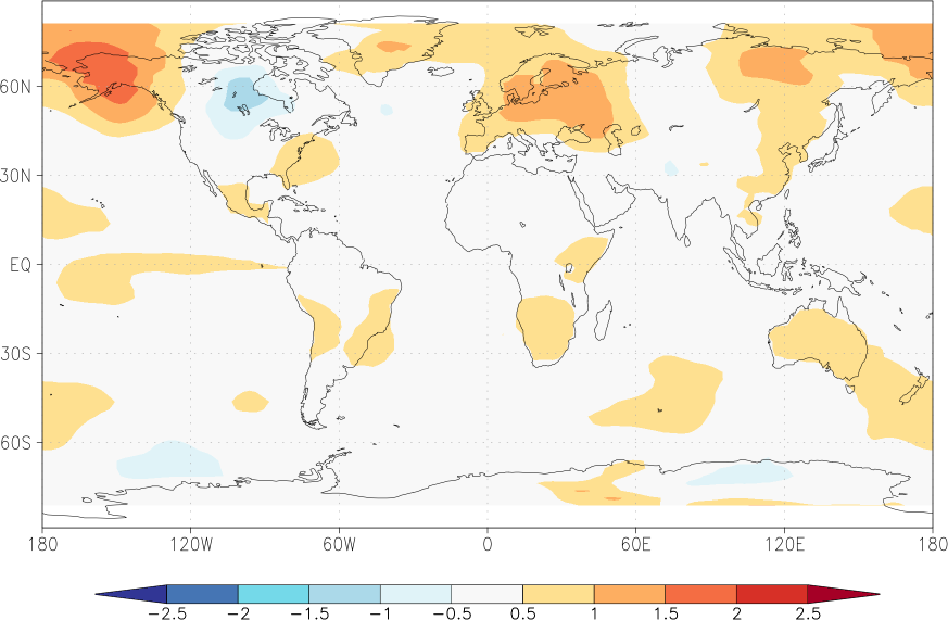 temperature of the lower troposphere anomaly July-June  w.r.t. 1981-2010