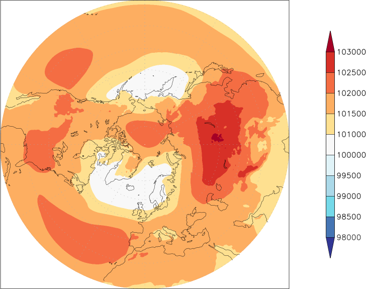 sea-level pressure (northern hemisphere) Winter half year (October-March)  observed values