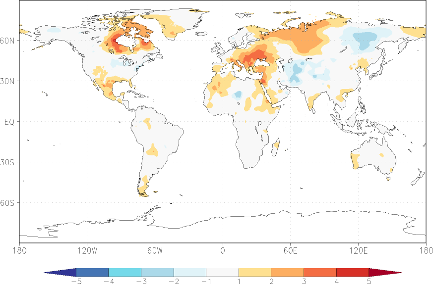 temperature (2m height, world) anomaly May  w.r.t. 1981-2010