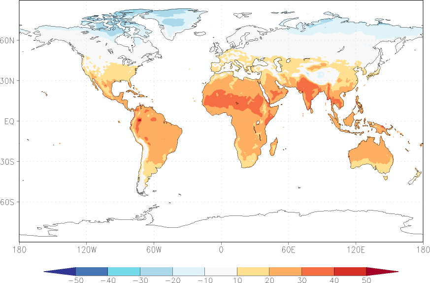 temperature (2m height, world) April  observed values