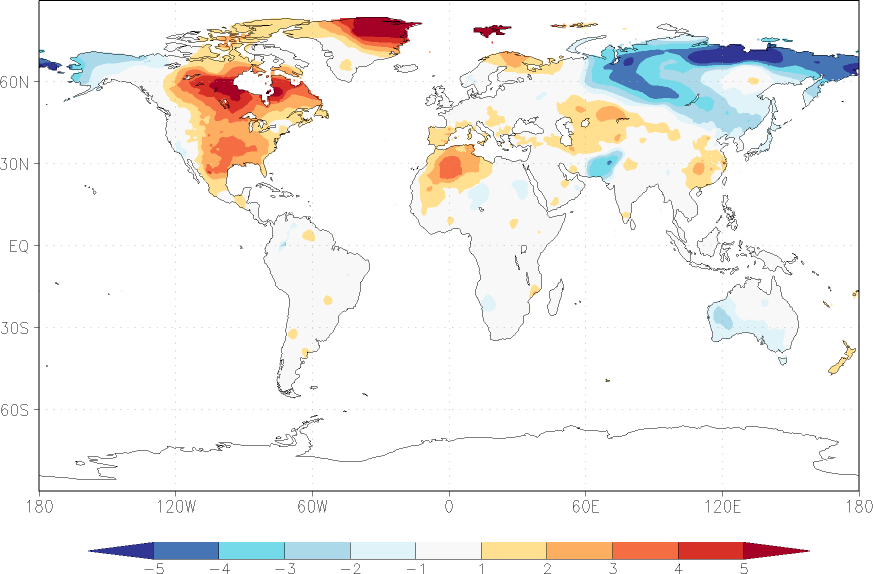 temperature (2m height, world) anomaly April  w.r.t. 1981-2010