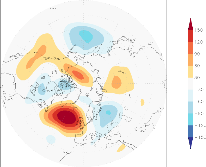 500mb height (northern hemisphere) anomaly November  w.r.t. 1981-2010