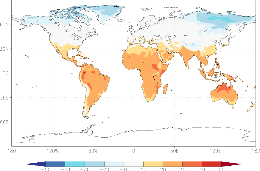 temperature (2m height, world) November  observed values