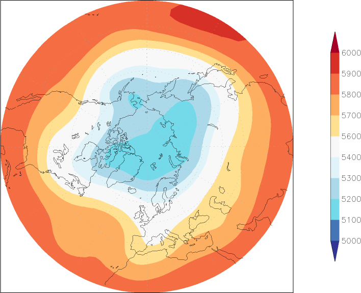 500mb height (northern hemisphere) November  observed values