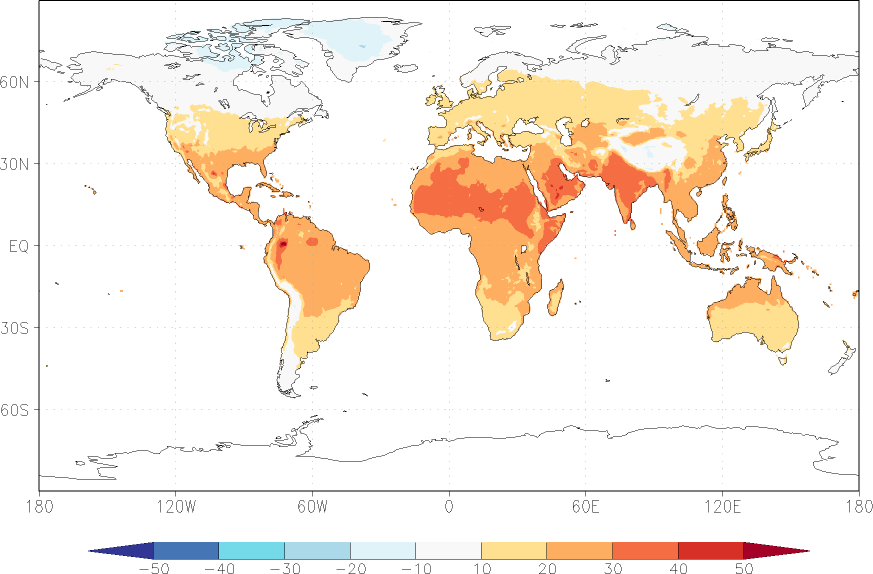 temperature (2m height, world) May  observed values