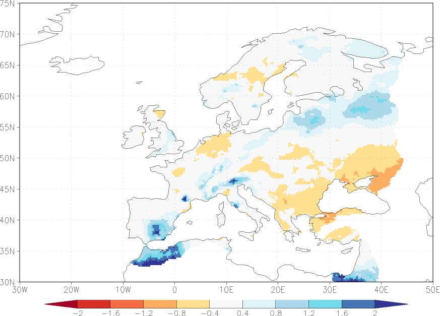 precipitation anomaly November  relative anomalies  (-1: dry, 0: normal, 2: three times normal)