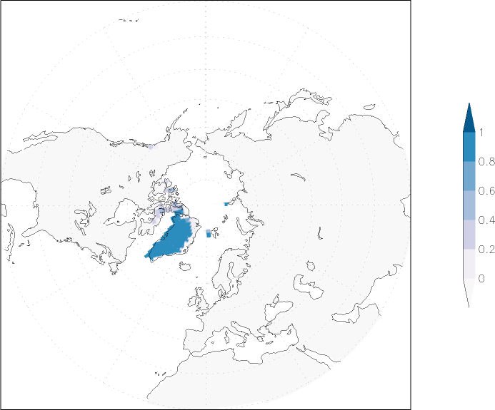snow cover (northern hemisphere) August  observed values