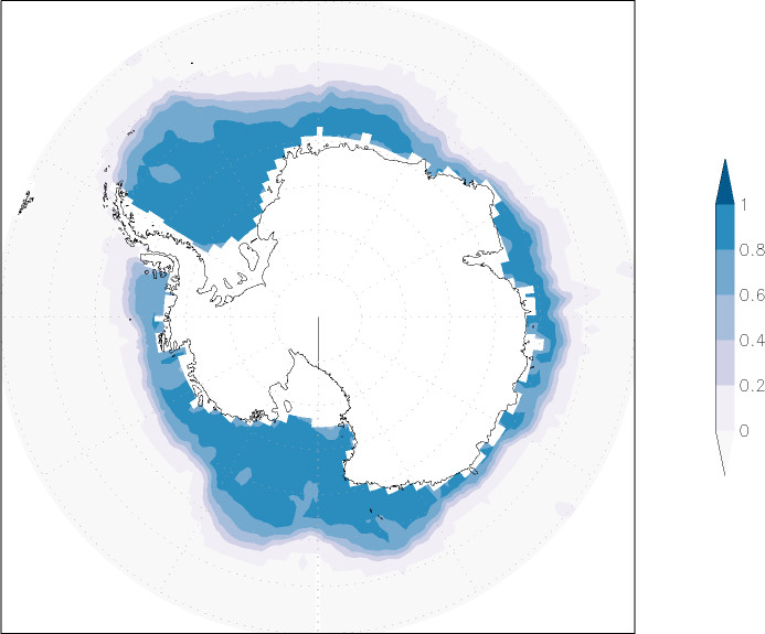 sea ice concentration (Antarctic) May  observed values