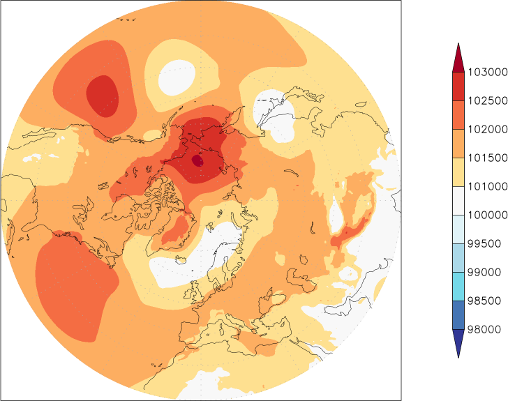 sea-level pressure (northern hemisphere) April  observed values