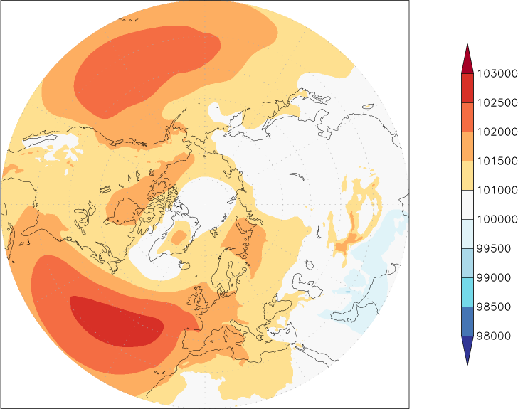 sea-level pressure (northern hemisphere) June  observed values
