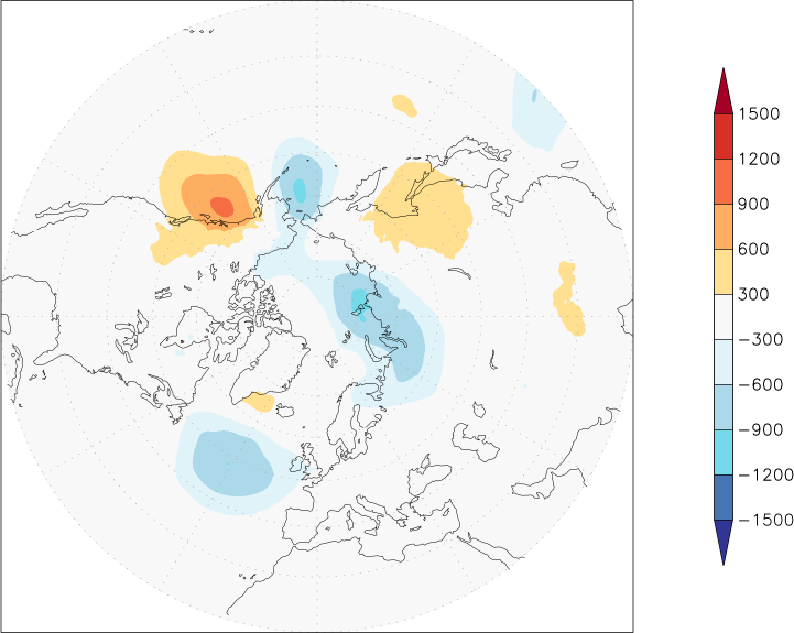sea-level pressure (northern hemisphere) anomaly October  w.r.t. 1981-2010