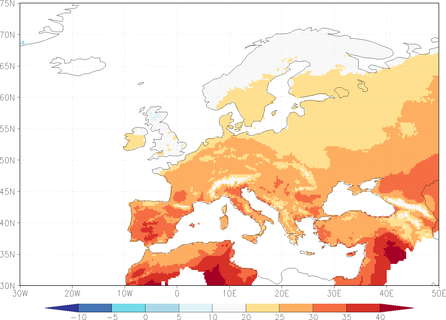 maximum temperature July  observed values
