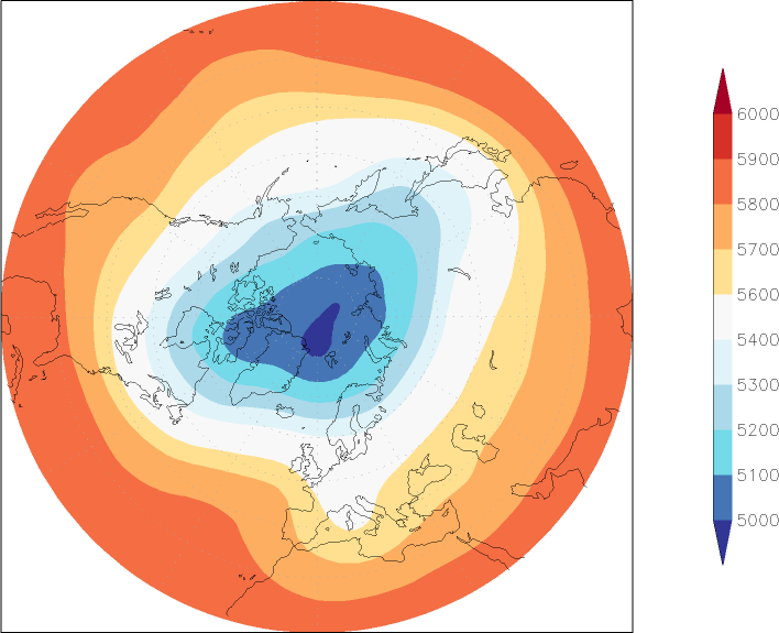 500mb height (northern hemisphere) November  observed values
