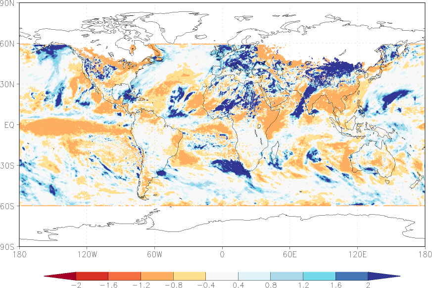 precipitation (satellite) anomaly January  relative anomalies  (-1: dry, 0: normal, 2: three times normal)