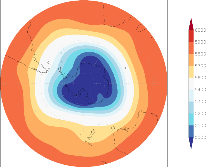 500mb height (southern hemisphere) April  observed values