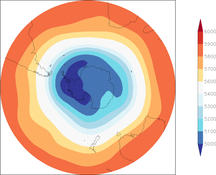 500mb height (southern hemisphere) November  observed values