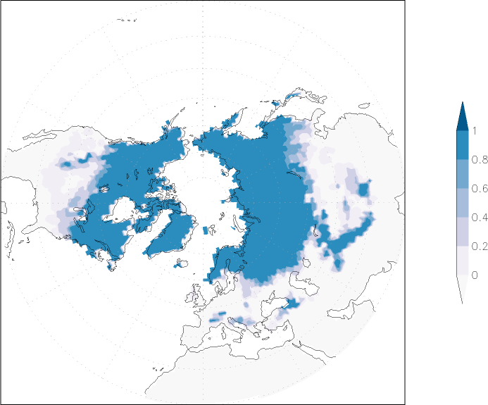 snow cover (northern hemisphere) March  observed values