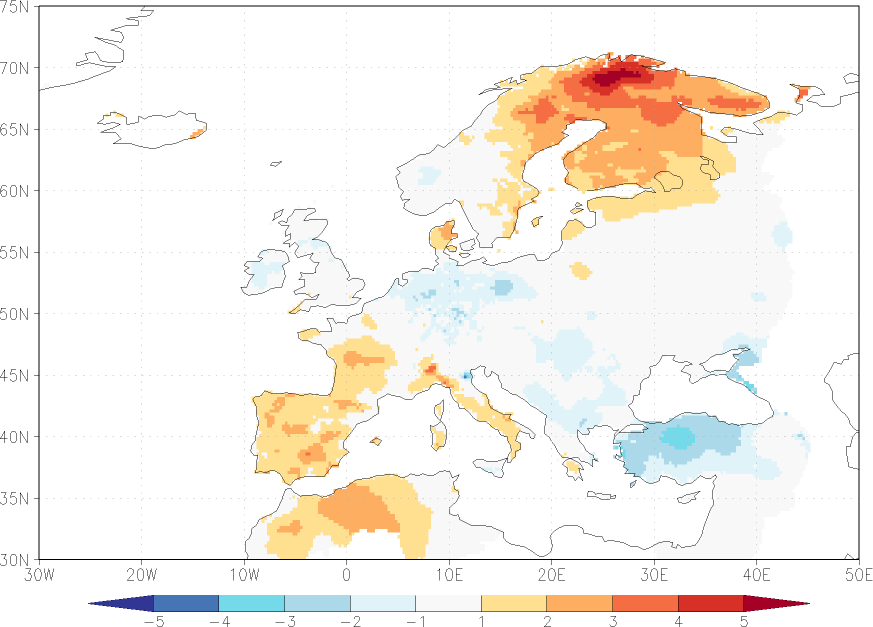 minimum temperature anomaly April  w.r.t. 1981-2010