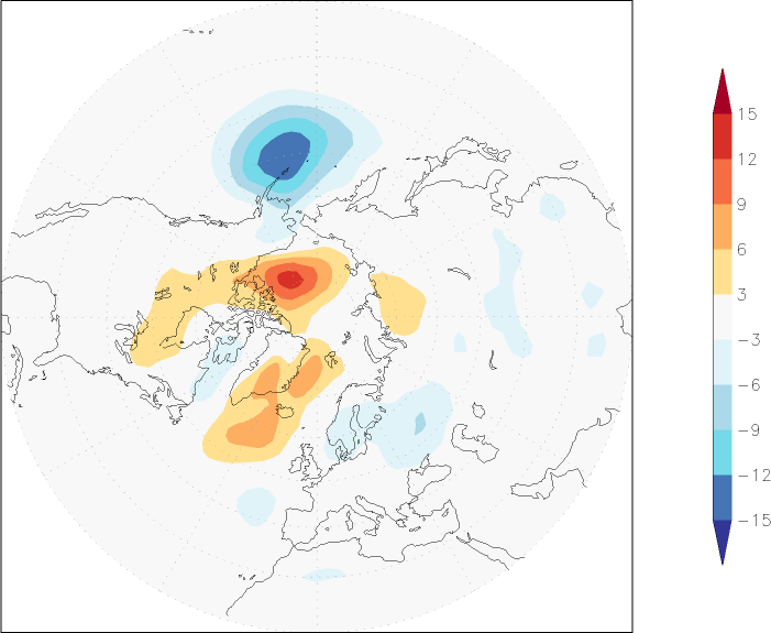 sea-level pressure (northern hemisphere) anomaly April  w.r.t. 1981-2010