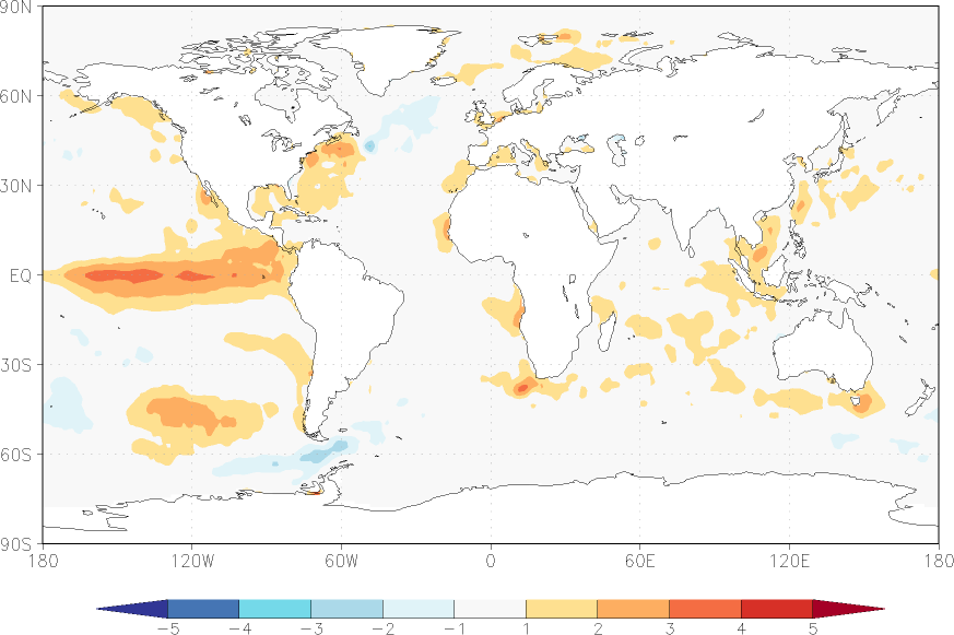 sea surface temperature anomaly January  w.r.t. 1982-2010