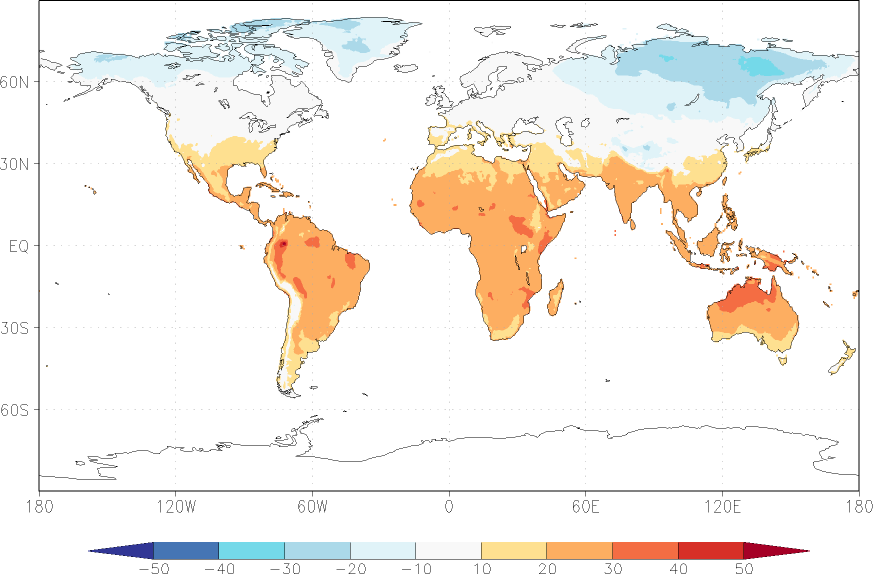 temperature (2m height, world) November  observed values