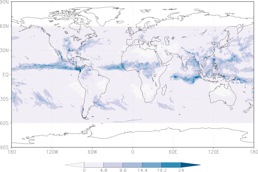 precipitation (satellite) August  observed values