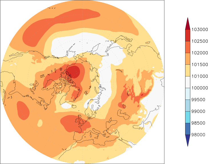 sea-level pressure (northern hemisphere) April  observed values