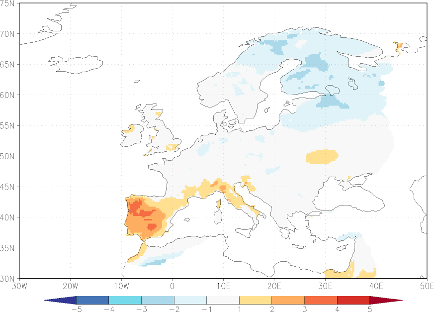 daily mean temperature anomaly April  w.r.t. 1981-2010