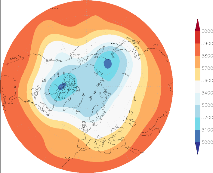 500mb height (northern hemisphere) November  observed values