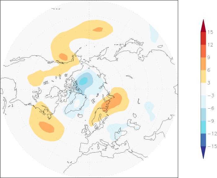 sea-level pressure (northern hemisphere) anomaly July  w.r.t. 1981-2010
