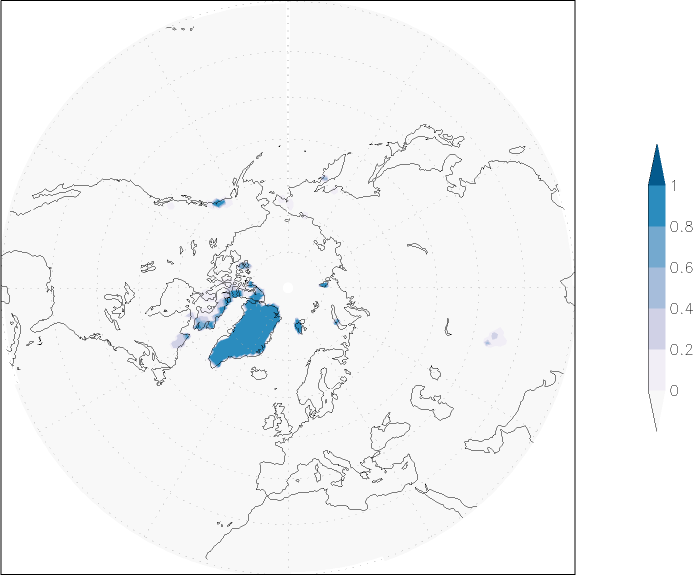 snow cover (northern hemisphere) July  observed values