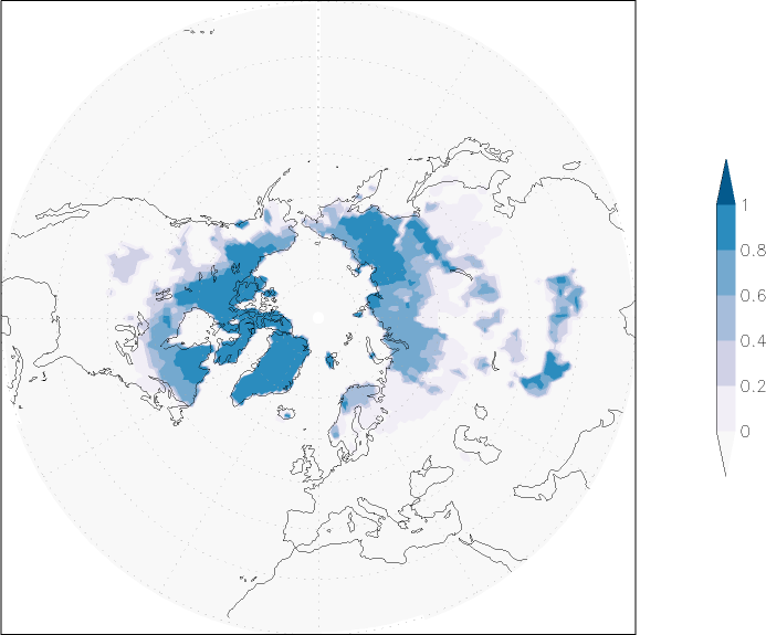 snow cover (northern hemisphere) October  observed values