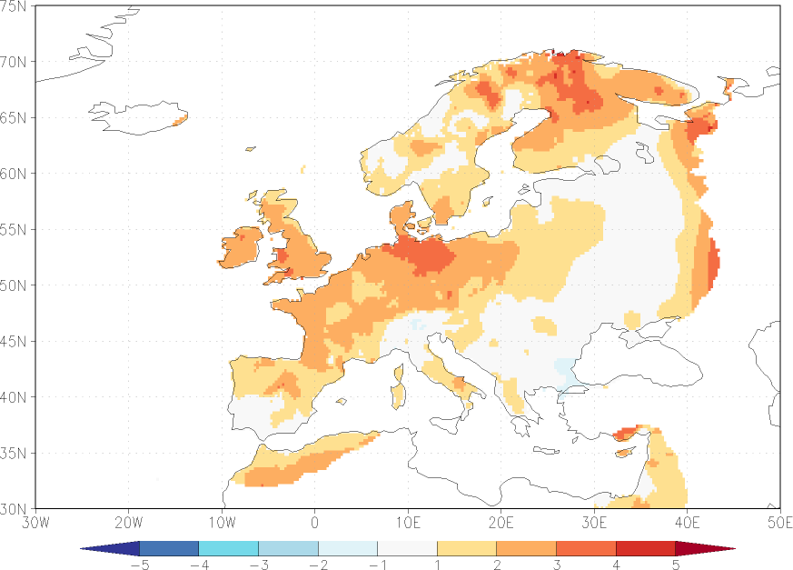 daily mean temperature anomaly December  w.r.t. 1981-2010