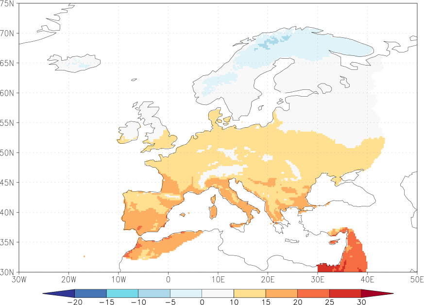 daily mean temperature October  observed values