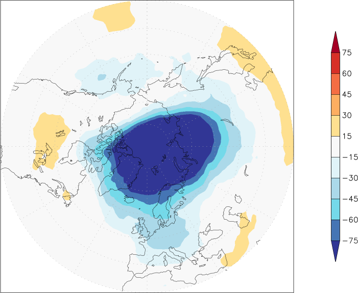 ozone (northern hemisphere) anomaly April  w.r.t. 1981-2010