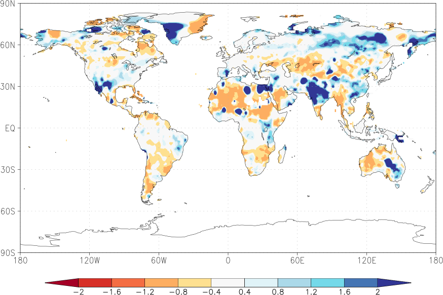 precipitation (rain gauges) anomaly March  relative anomalies  (-1: dry, 0: normal, 2: three times normal)