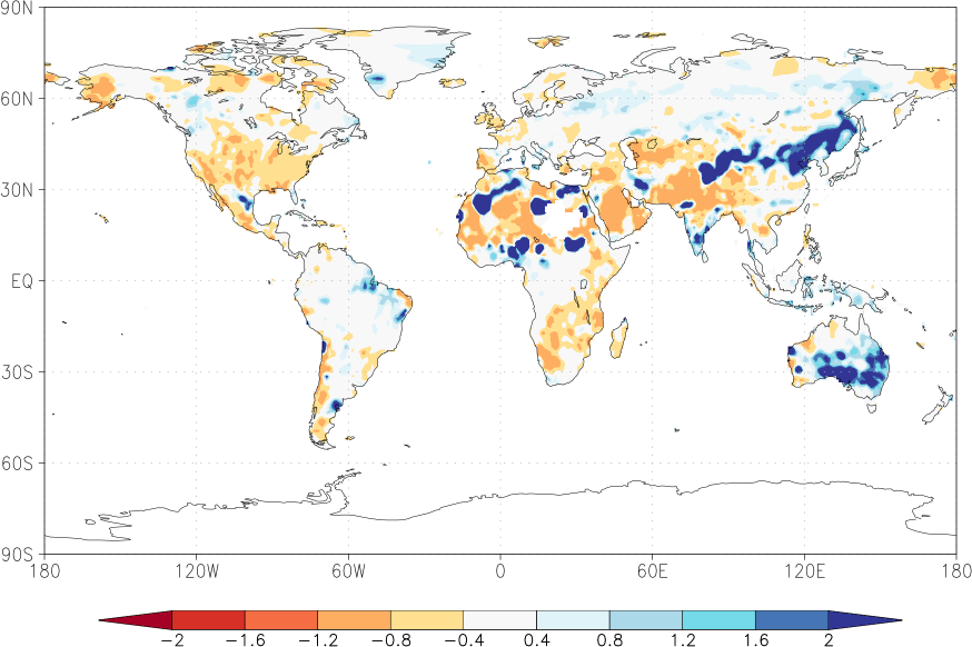 precipitation (rain gauges) anomaly November  relative anomalies  (-1: dry, 0: normal, 2: three times normal)
