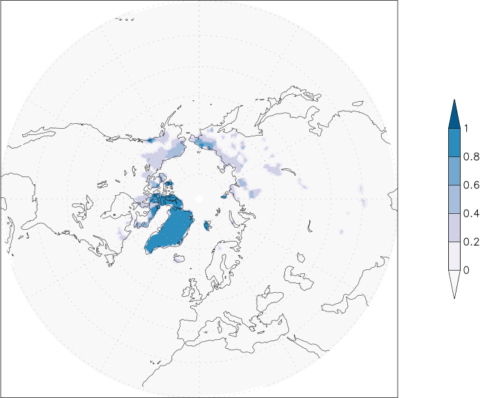 snow cover (northern hemisphere) September  observed values