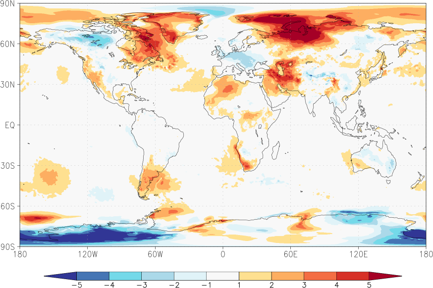 temperature (2m height, world) anomaly April  w.r.t. 1981-2010
