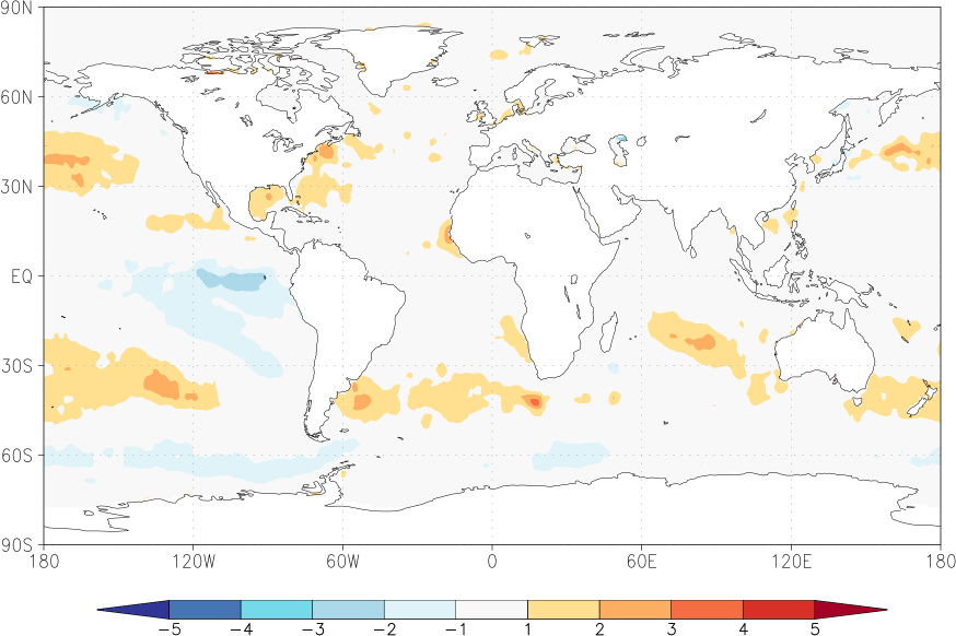 sea surface temperature anomaly January  w.r.t. 1982-2010