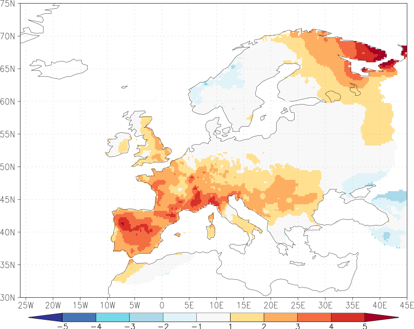 daily mean temperature anomaly July  w.r.t. 1981-2010