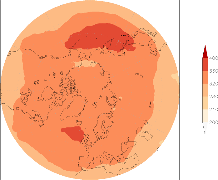ozone (northern hemisphere) summer (June-August)  observed values