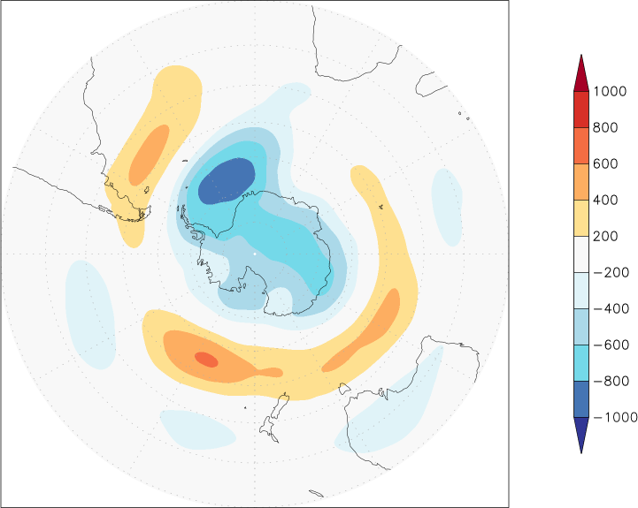 500mb height (southern hemisphere) anomaly winter (December-February)  w.r.t. 1981-2010