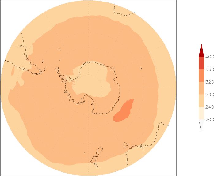 ozone (southern hemisphere) spring (March-May)  observed values