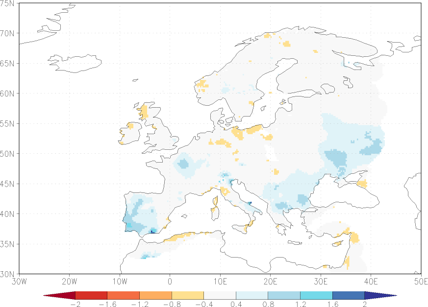 precipitation anomaly spring (March-May)  relative anomalies  (-1: dry, 0: normal, 2: three times normal)