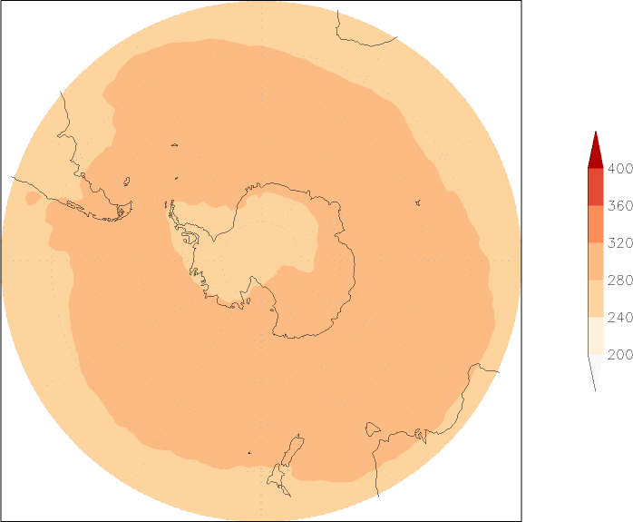 ozone (southern hemisphere) spring (March-May)  observed values